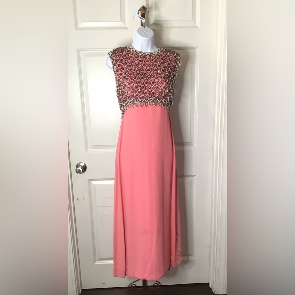 1950s Vintage Beaded Gown 
Made in British Crown
Vintage Size 14